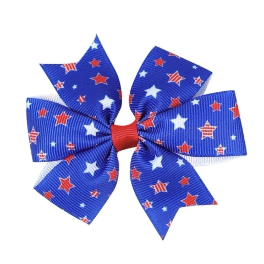 🇺🇸 America 250 Celebration USA Girls Hair Bow Set Patriotic 4th of July New
